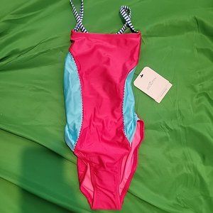 Dolfin Uglies Revibe High Shine Color Block Diamondback 1-Piece Pink Swimsuit 30